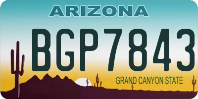 AZ license plate BGP7843