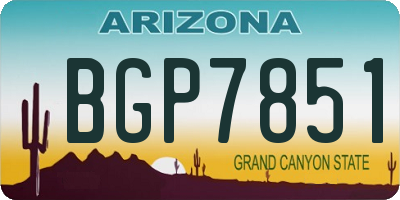 AZ license plate BGP7851