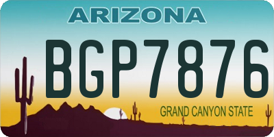 AZ license plate BGP7876