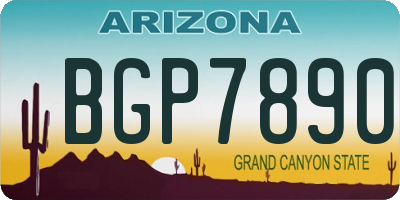 AZ license plate BGP7890