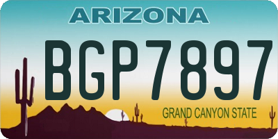 AZ license plate BGP7897