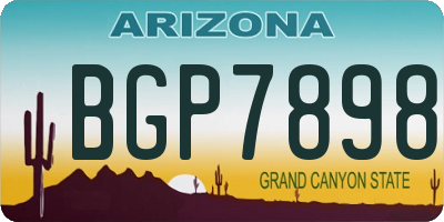AZ license plate BGP7898