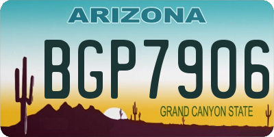 AZ license plate BGP7906