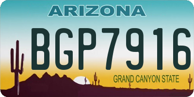 AZ license plate BGP7916