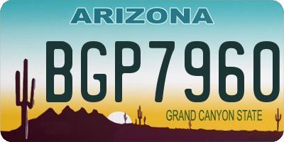 AZ license plate BGP7960