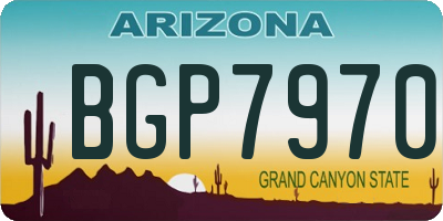 AZ license plate BGP7970