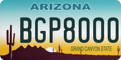 AZ license plate BGP8000