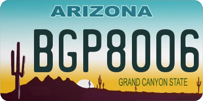 AZ license plate BGP8006