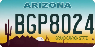AZ license plate BGP8024