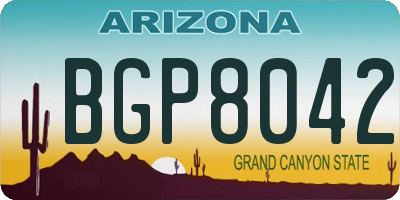AZ license plate BGP8042