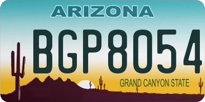 AZ license plate BGP8054