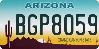 AZ license plate BGP8059