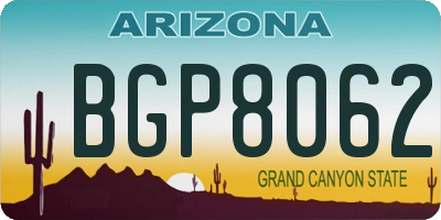 AZ license plate BGP8062
