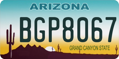 AZ license plate BGP8067