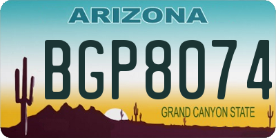 AZ license plate BGP8074