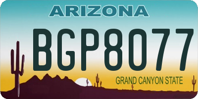 AZ license plate BGP8077