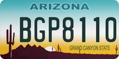 AZ license plate BGP8110