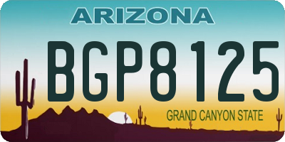 AZ license plate BGP8125