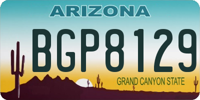 AZ license plate BGP8129