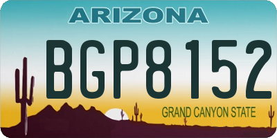 AZ license plate BGP8152