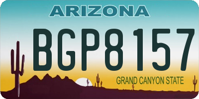 AZ license plate BGP8157