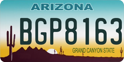 AZ license plate BGP8163