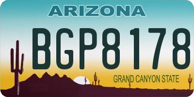 AZ license plate BGP8178