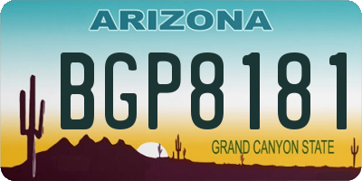 AZ license plate BGP8181