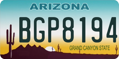 AZ license plate BGP8194