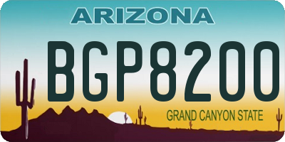 AZ license plate BGP8200