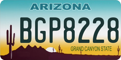 AZ license plate BGP8228