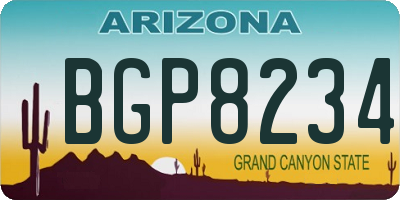 AZ license plate BGP8234