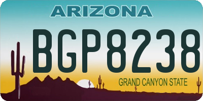 AZ license plate BGP8238
