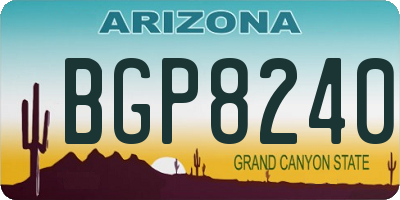 AZ license plate BGP8240