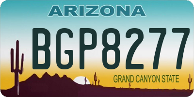 AZ license plate BGP8277
