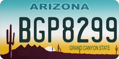 AZ license plate BGP8299
