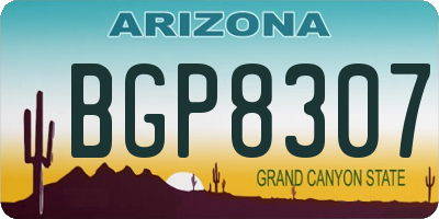 AZ license plate BGP8307