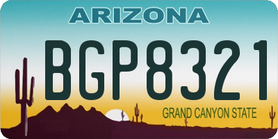 AZ license plate BGP8321