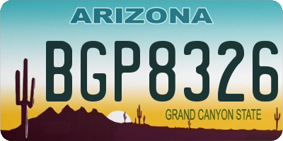 AZ license plate BGP8326