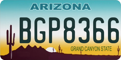 AZ license plate BGP8366