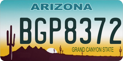 AZ license plate BGP8372