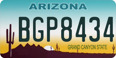 AZ license plate BGP8434
