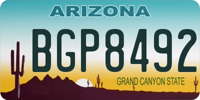 AZ license plate BGP8492