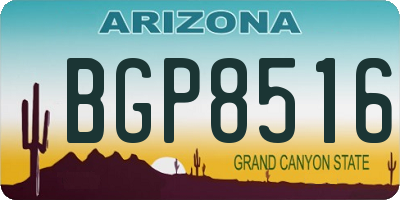 AZ license plate BGP8516