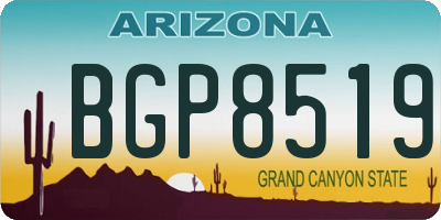 AZ license plate BGP8519