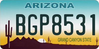 AZ license plate BGP8531