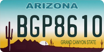 AZ license plate BGP8610