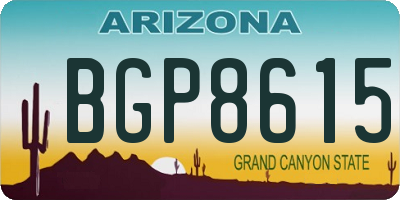 AZ license plate BGP8615
