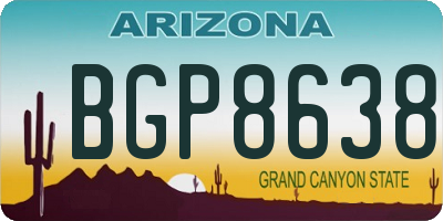 AZ license plate BGP8638