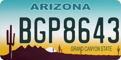 AZ license plate BGP8643